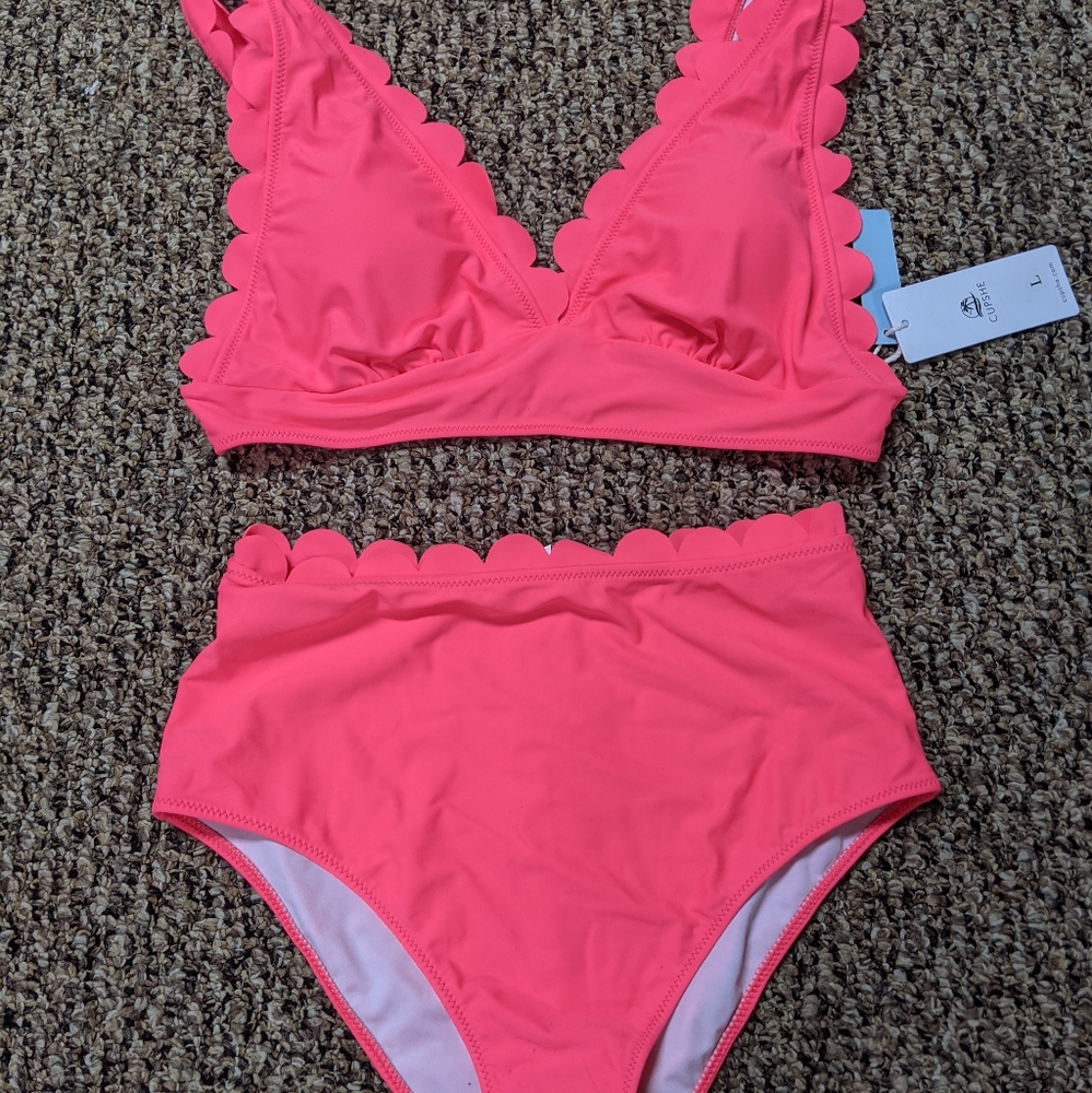 Two piece high waisted swimsuit